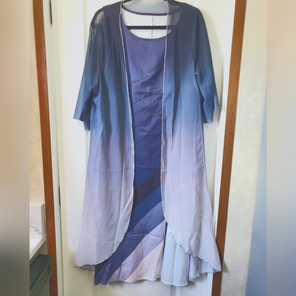 Maxi Blue Hombre 2 piece 1X Dress